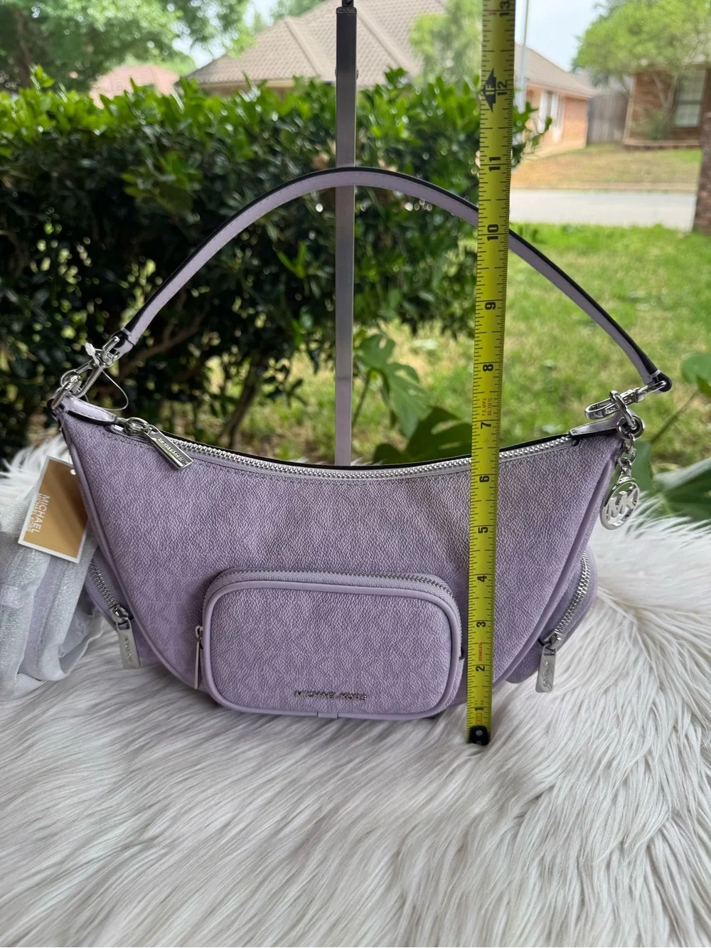 Michael Kors Lavender Saffiano Crescent Shoulder Bag